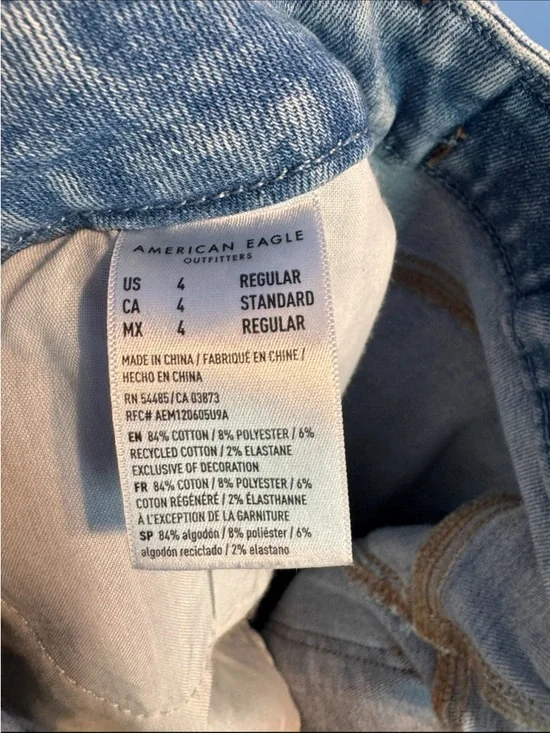 High Rise Jeggings American Eagle Outfitters Light Blue Ripped Jeans Size 4 (26) - Picture 7 of 8